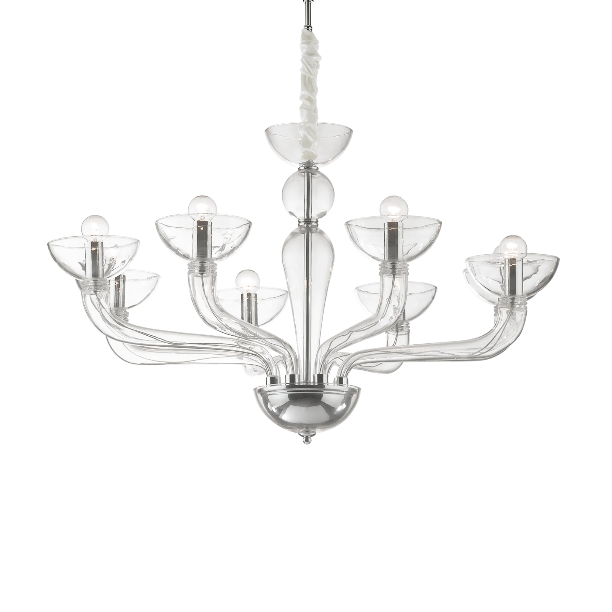 Suspension Lustre Casanova en Verre Soufflé Artisanal par Ideal Lux