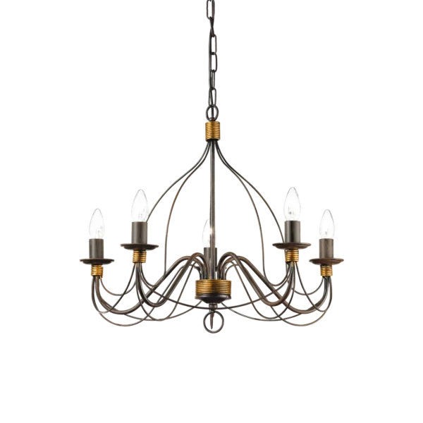 Suspension Corte lustre chandelier en métal effet antique