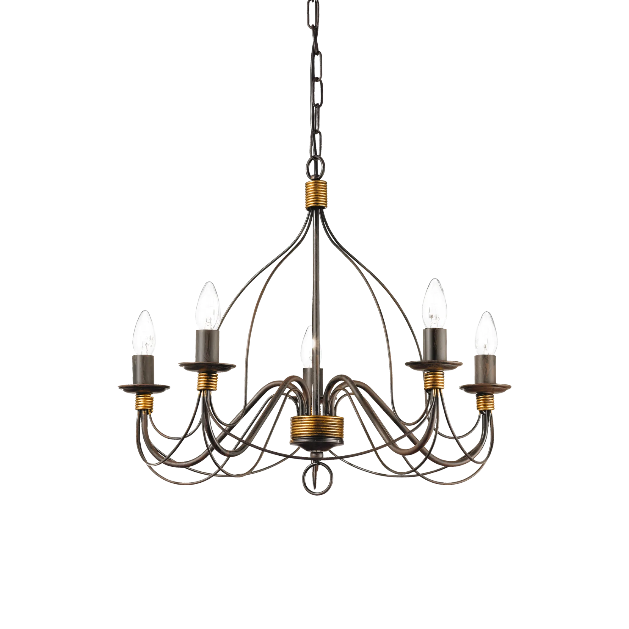 Suspension Corte lustre chandelier en métal effet antique