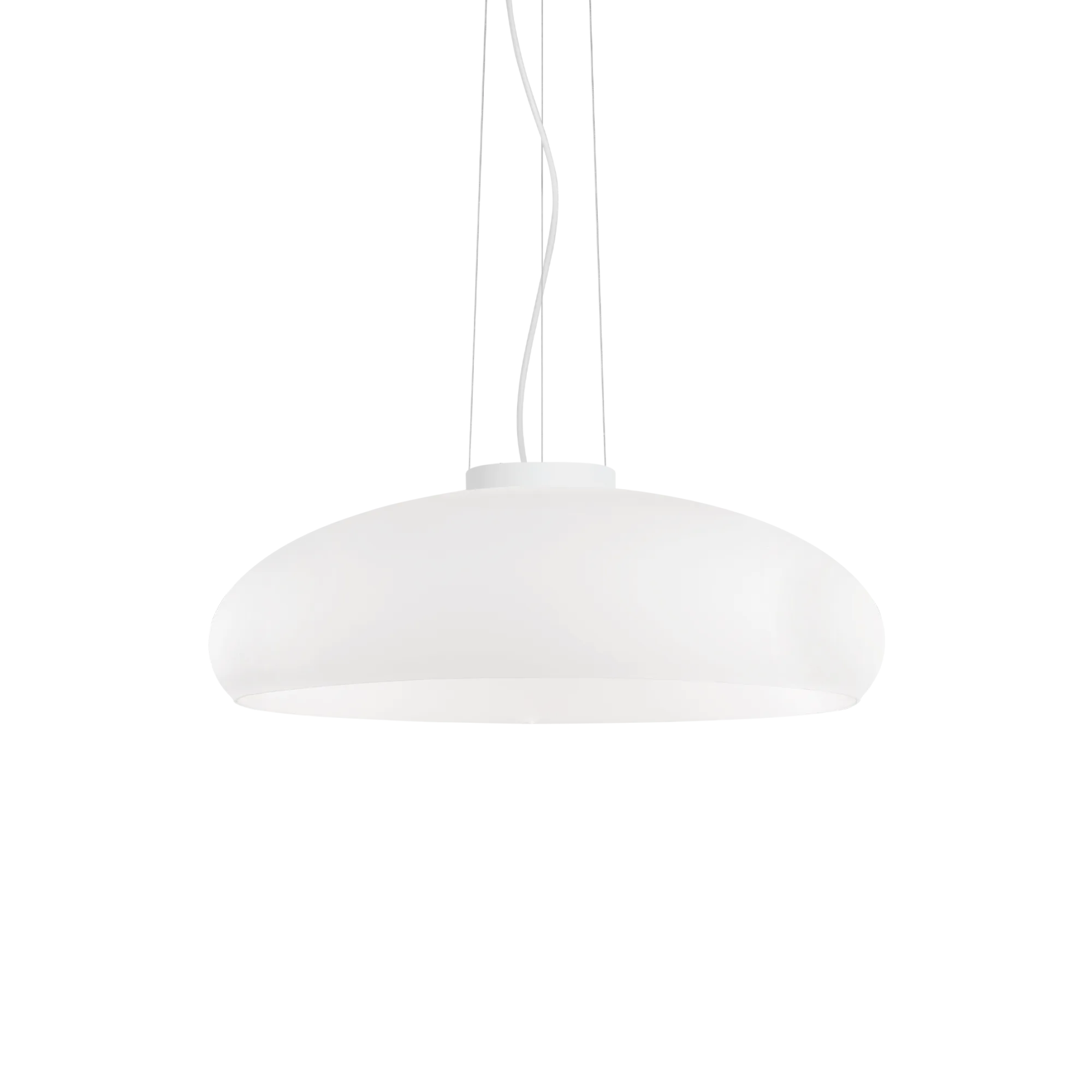 Suspension Aria Dôme en Verre Soufflé Opalin par Ideal Lux