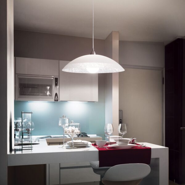 Suspension Lana dôme en verre sérigraphié par Ideal Lux – vue 2