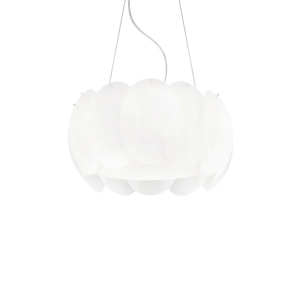 Suspension Ovalino en Verre Courbé Acidifié par Ideal Lux
