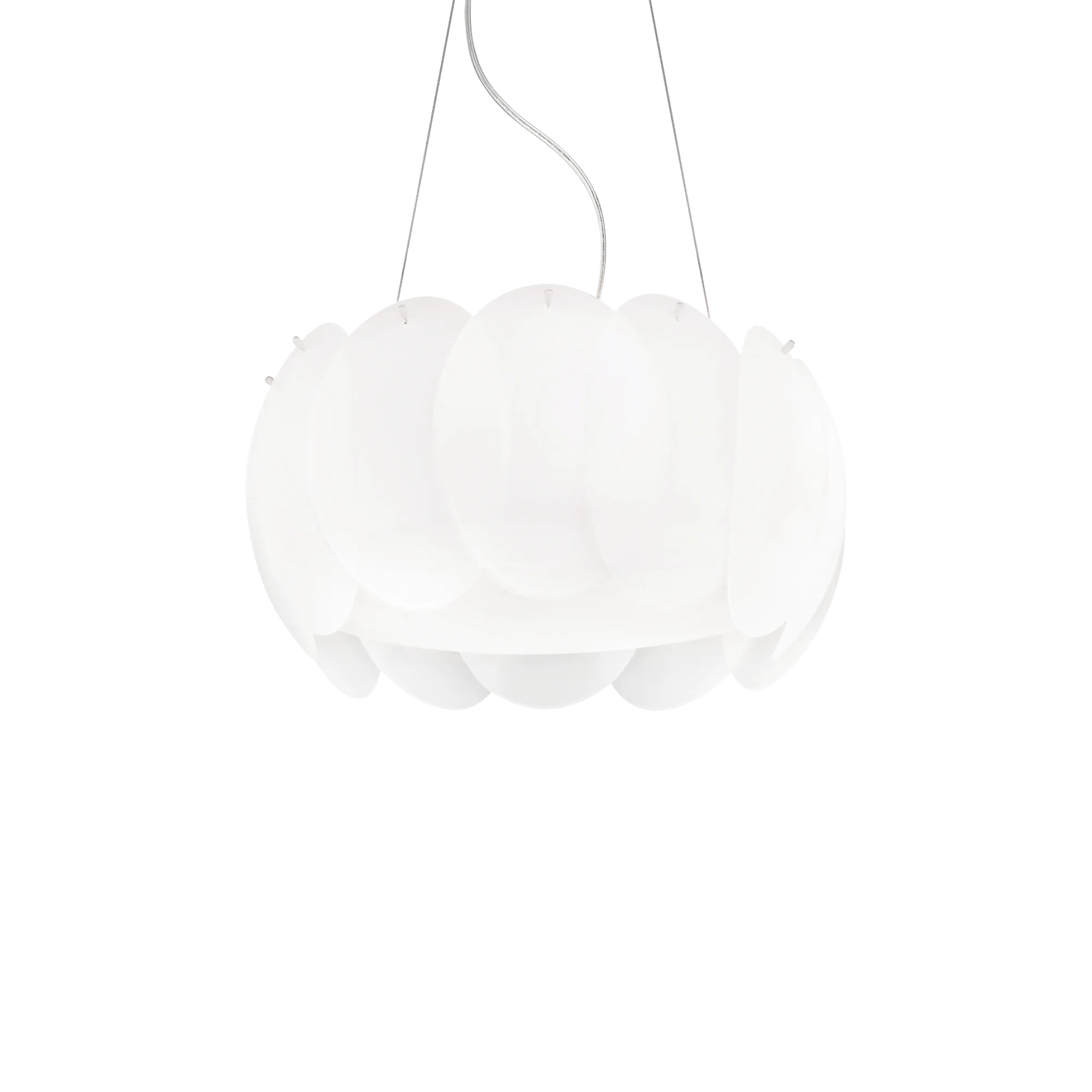 Suspension Ovalino en Verre Courbé Acidifié par Ideal Lux