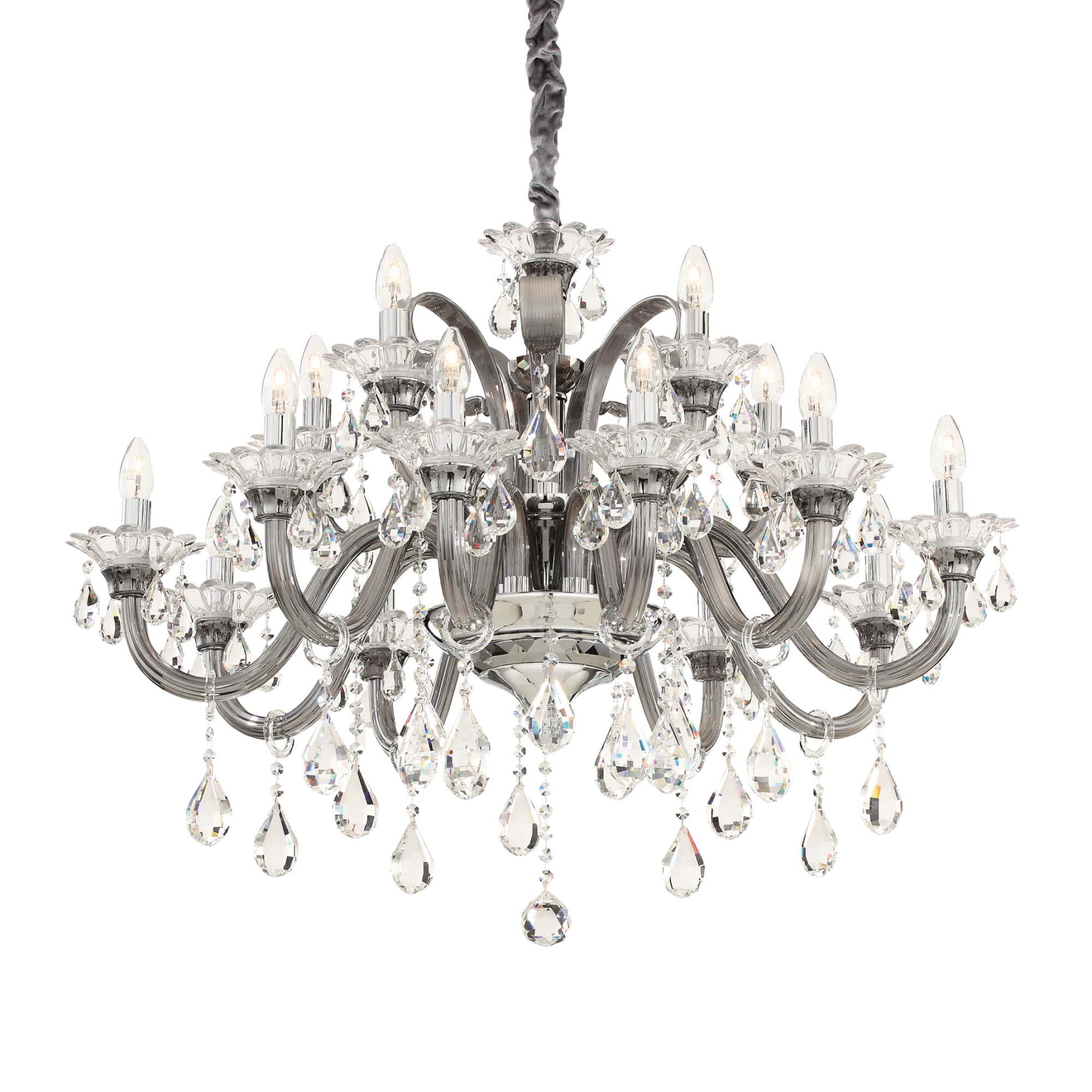 Suspension Colossal lustre chandelier en verre et cristal par Ideal Lux