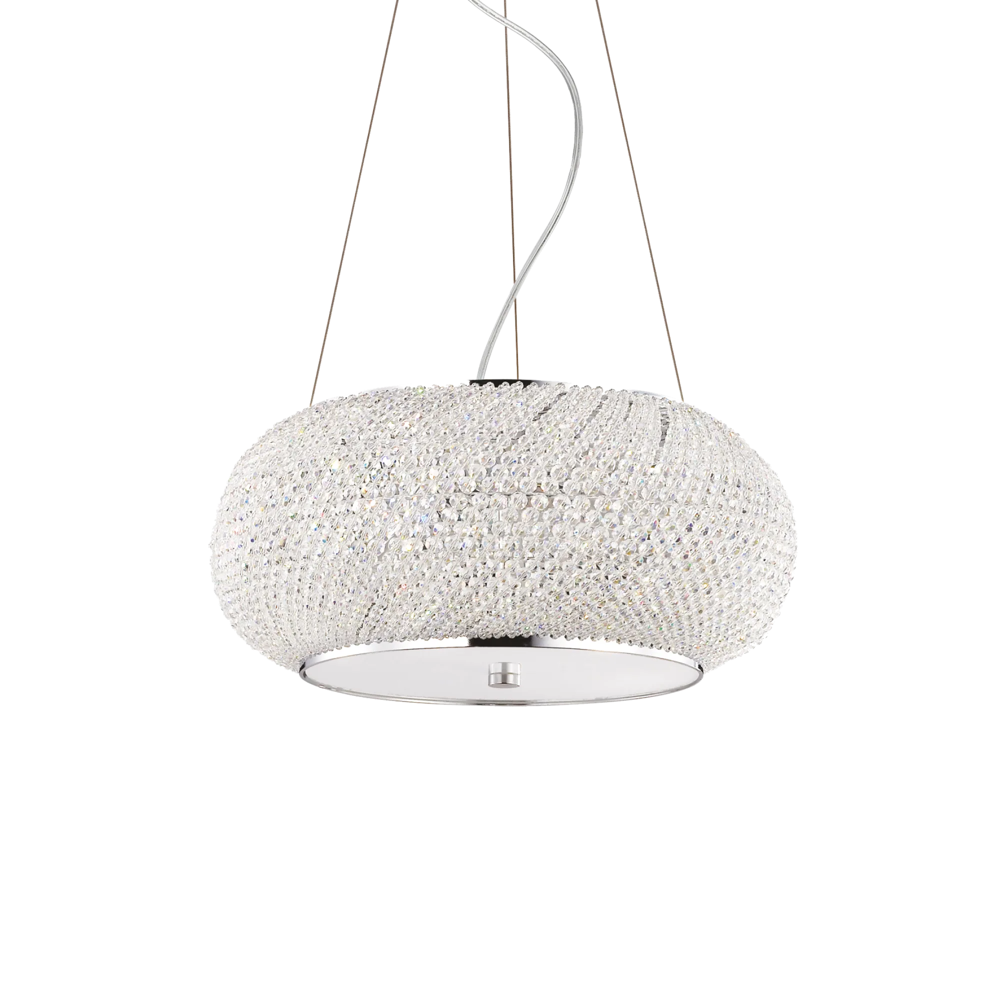 Suspension Pasha' en Perles de Cristal Poli par Ideal Lux Suspension Pasha' en Perles de Cristal Poli par Ideal Lux – Image 4