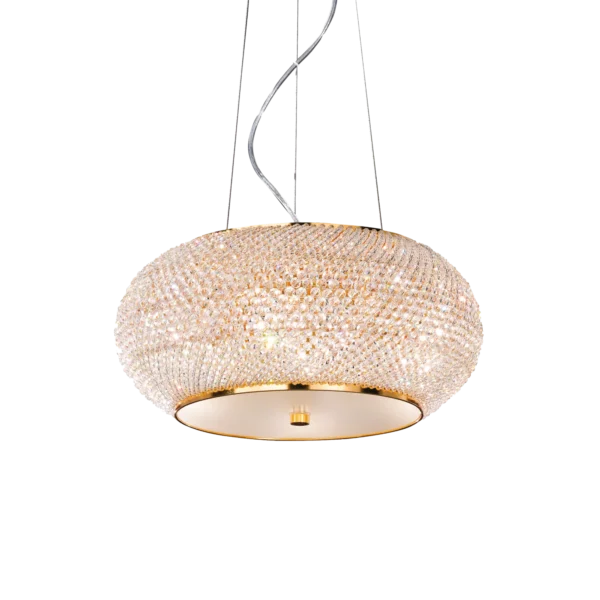 Suspension Pasha' en Perles de Cristal Poli par Ideal Lux