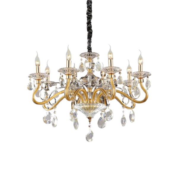 Suspension Negresco chandelier luxe en cristal par Ideal Lux