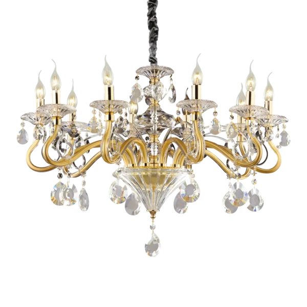 Suspension Negresco chandelier luxe en cristal par Ideal Lux – vue 2