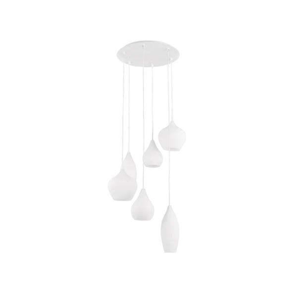 Suspension Soft 6 lumières en grappe verre soufflé par Ideal Lux – vue 2