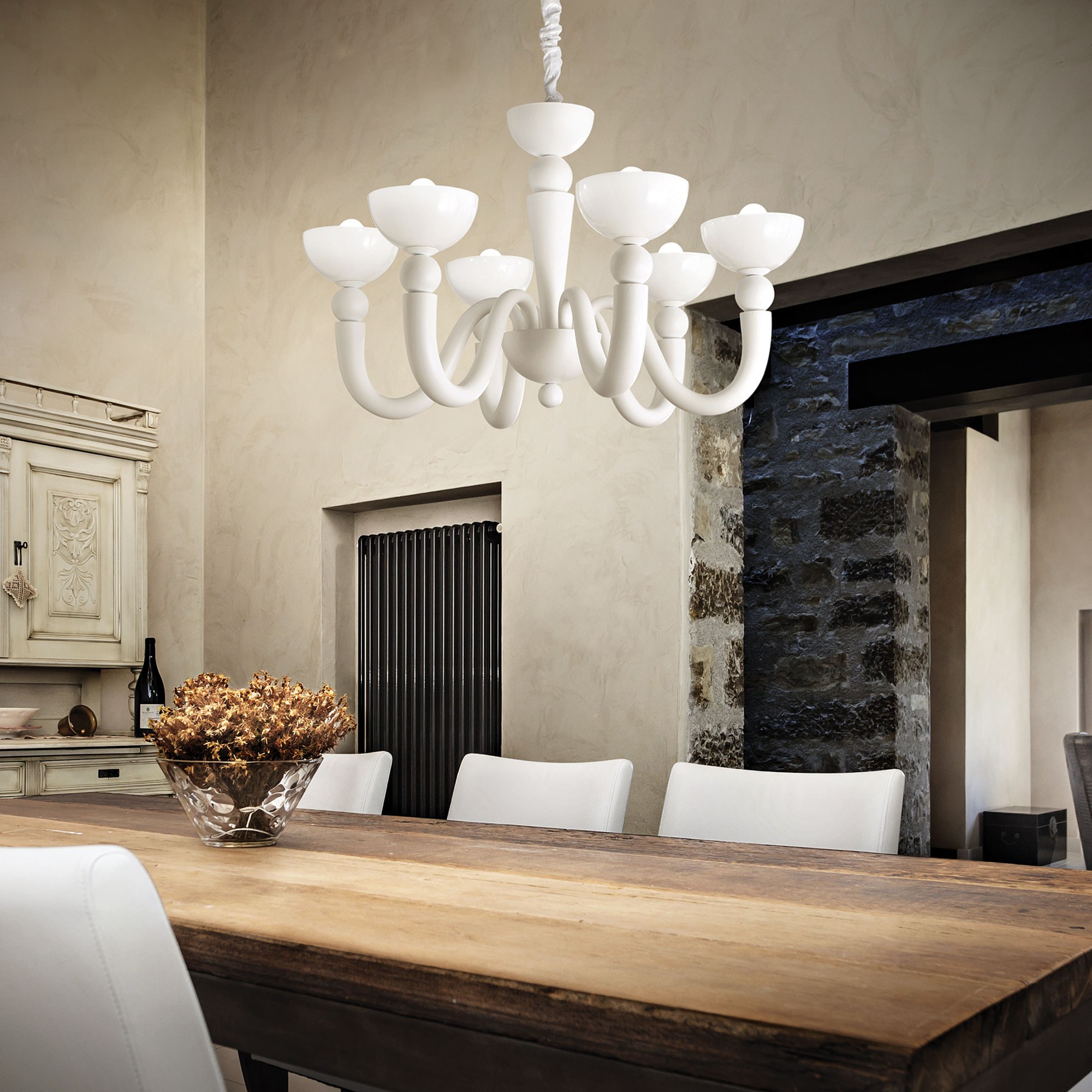 Suspension Lustre Bon-Bon en Métal et Verre Soufflé par Ideal Lux Suspension Lustre Bon-Bon en Métal et Verre Soufflé par Ideal Lux – Image 3