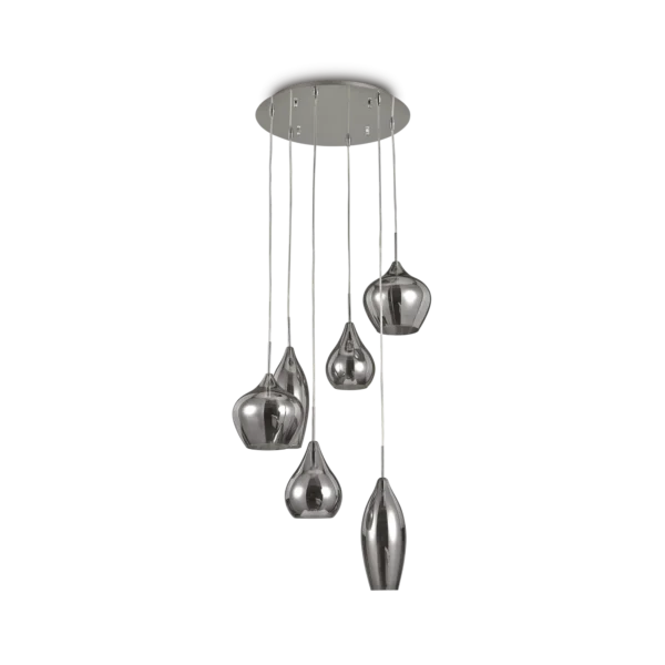 Suspension Soft 6 lumières en grappe verre soufflé par Ideal Lux