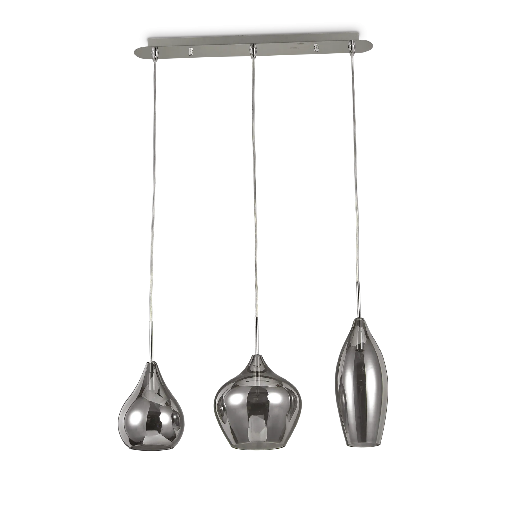 Suspension Soft linéaire 3 lumières en verre soufflé par Ideal Lux