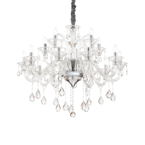 Suspension Colossal lustre chandelier en verre et cristal par Ideal Lux