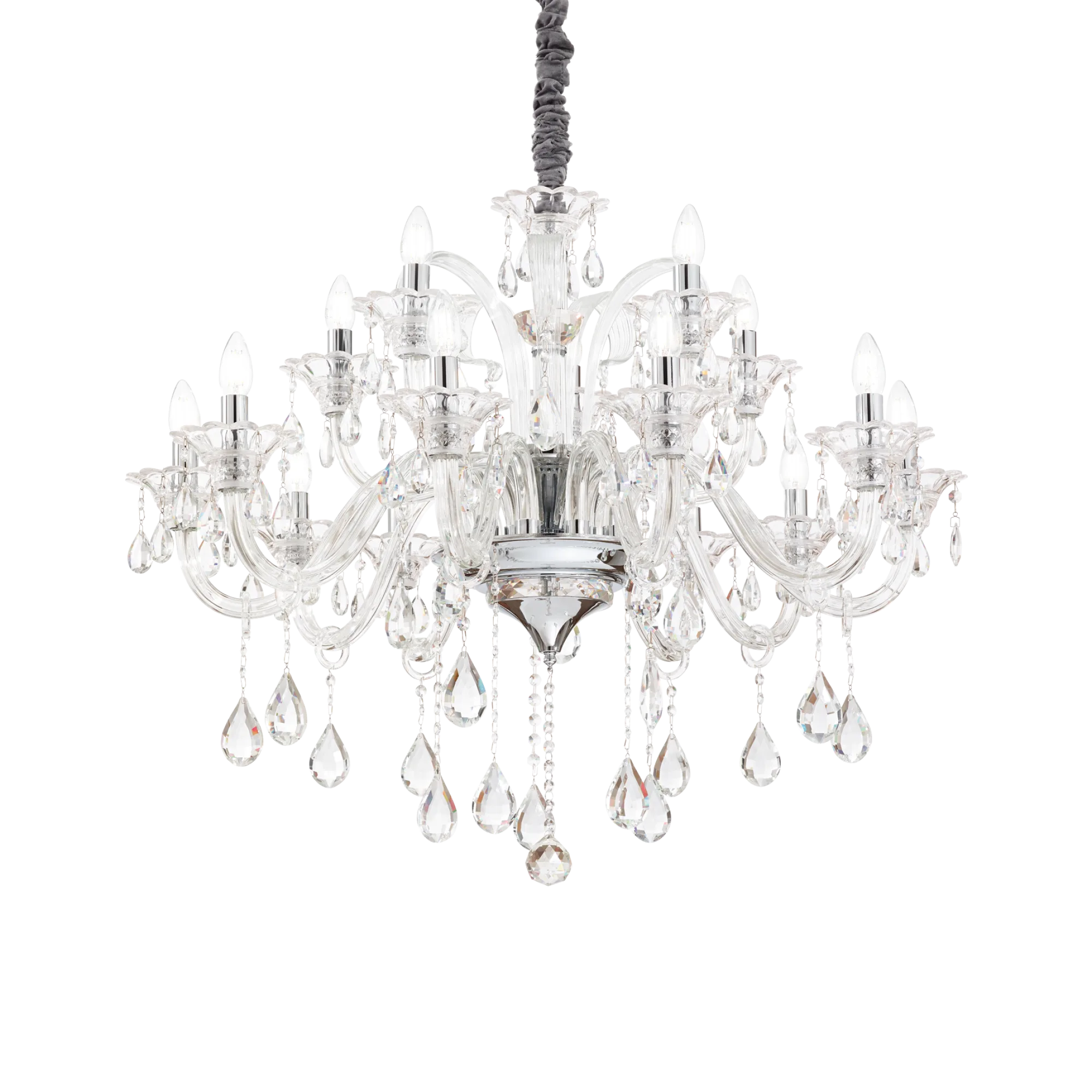 Suspension Colossal lustre chandelier en verre et cristal par Ideal Lux