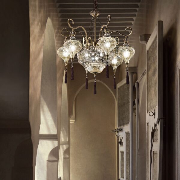 Suspension Harem lustre oriental à pampilles par Ideal Lux – vue 2