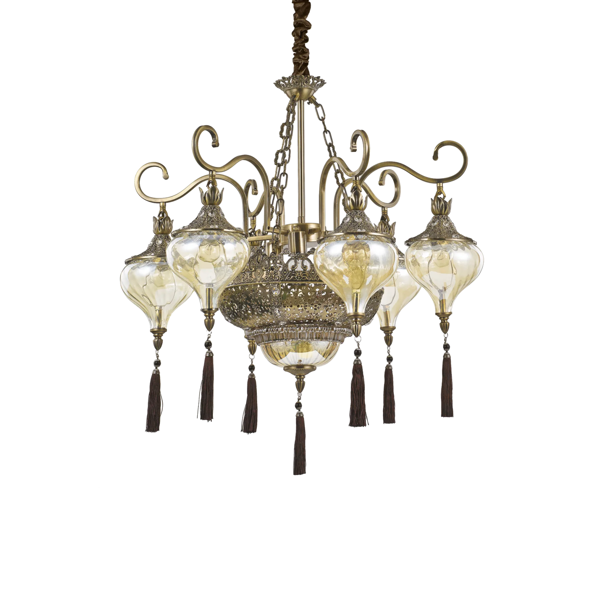 Suspension Harem lustre oriental à pampilles par Ideal Lux