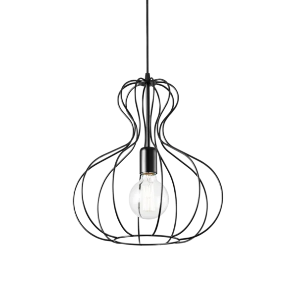 Suspension Ampolla Cage Métal Design Industriel par Ideal Lux