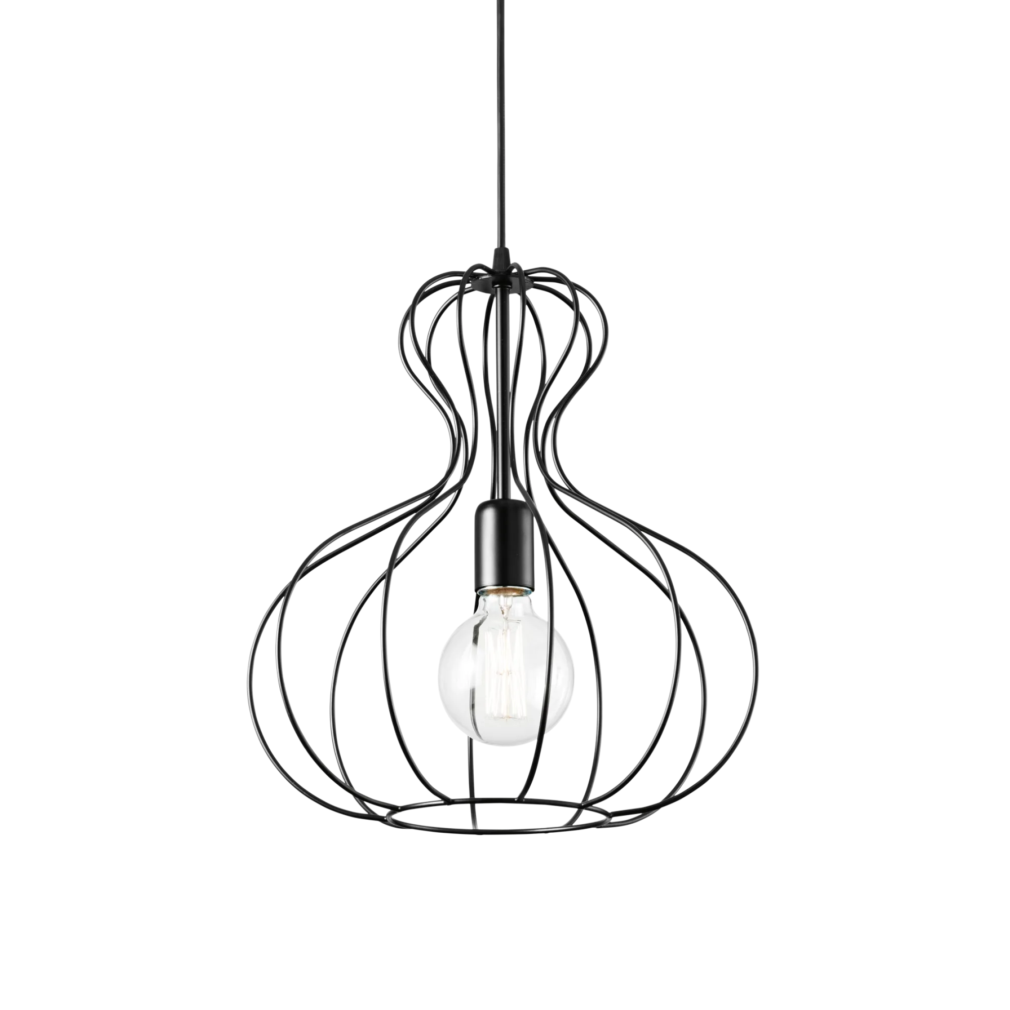 Suspension Ampolla Cage Métal Design Industriel par Ideal Lux