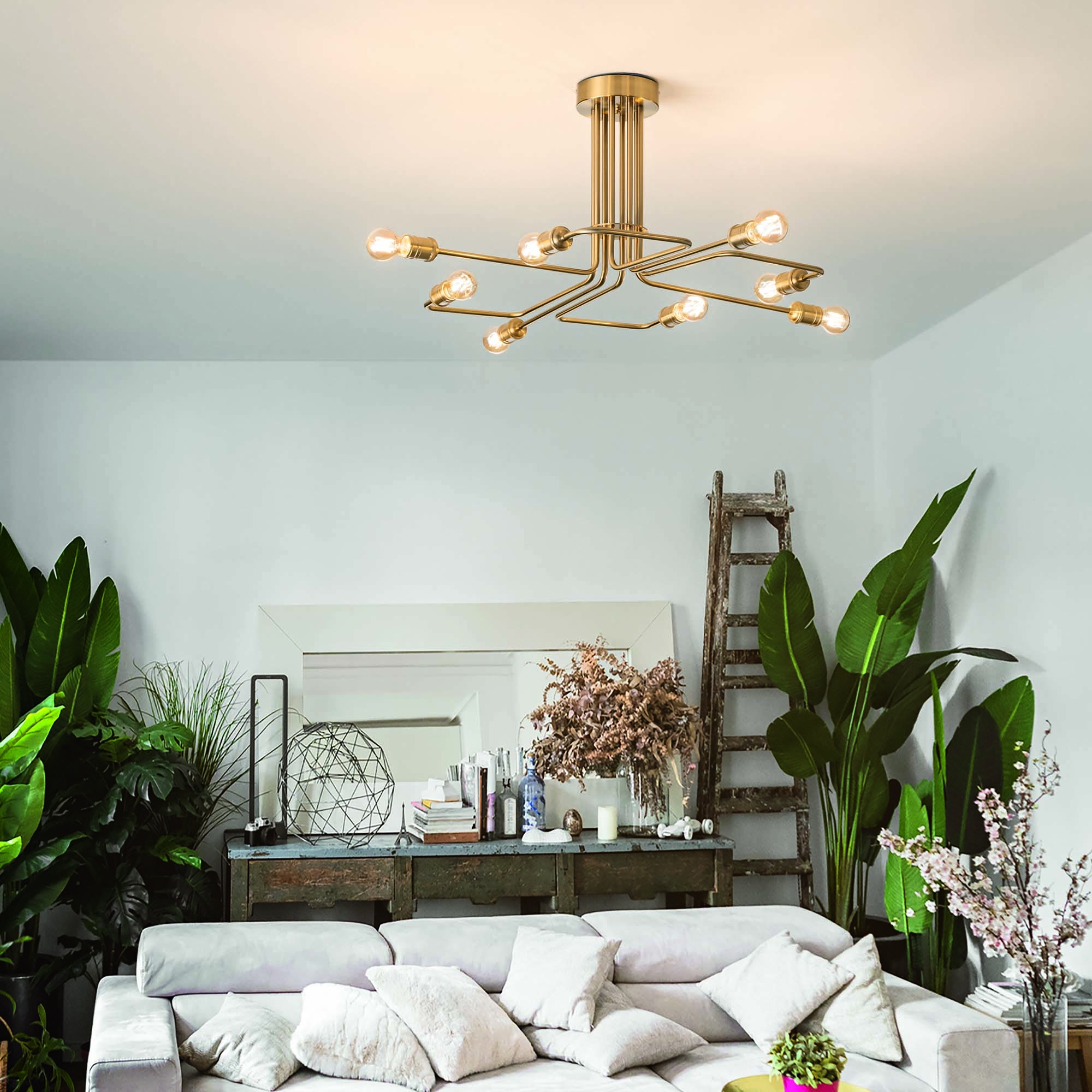 Plafonnier Triumph Laiton Vintage par Ideal Lux Plafonnier Triumph Laiton Vintage par Ideal Lux – Image 3