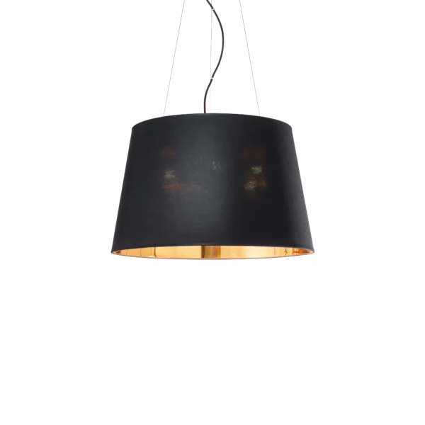 Suspension Nordik Noir Mat et Or en Tissu par Ideal Lux