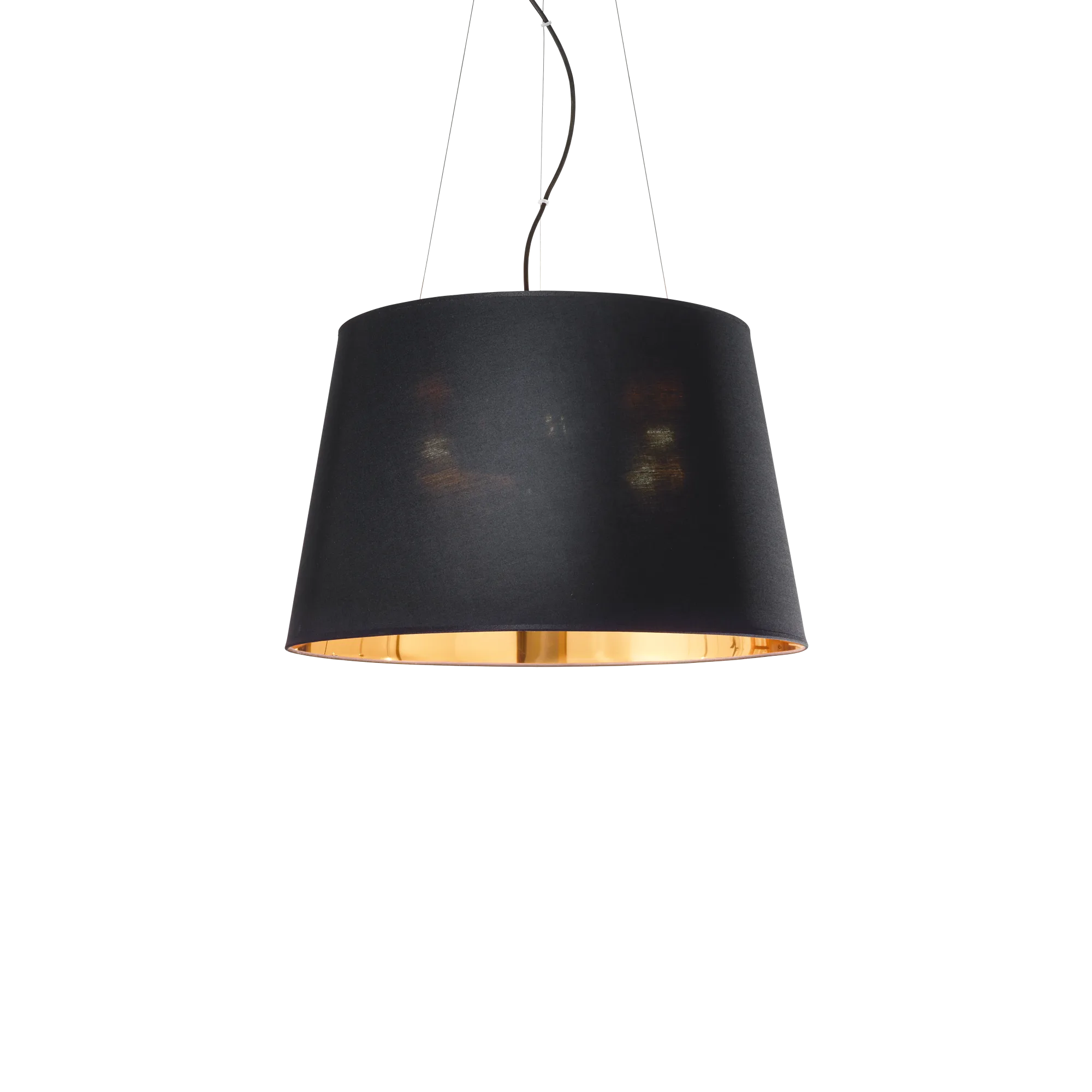 Suspension Nordik Noir Mat et Or en Tissu par Ideal Lux