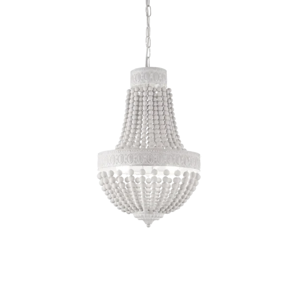 Suspension Monet chandelier en perles de bois par Ideal Lux