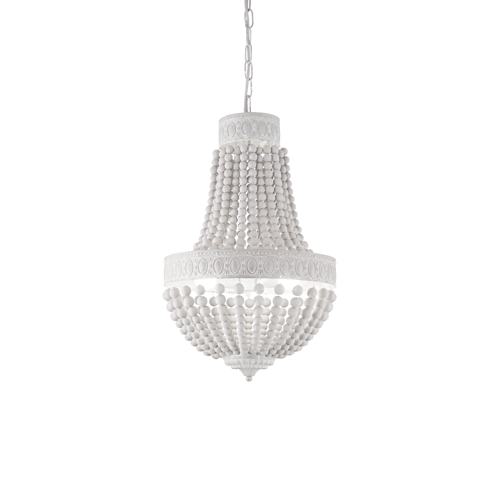 Suspension Monet chandelier en perles de bois par Ideal Lux