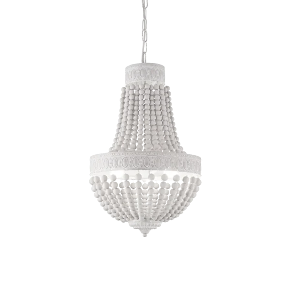 Suspension Monet chandelier en perles de bois par Ideal Lux – vue 2