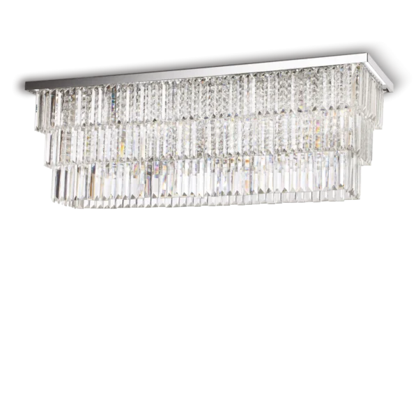 Plafonnier Martinez Rectangulaire en Cristal Biseauté par Ideal Lux – vue 2