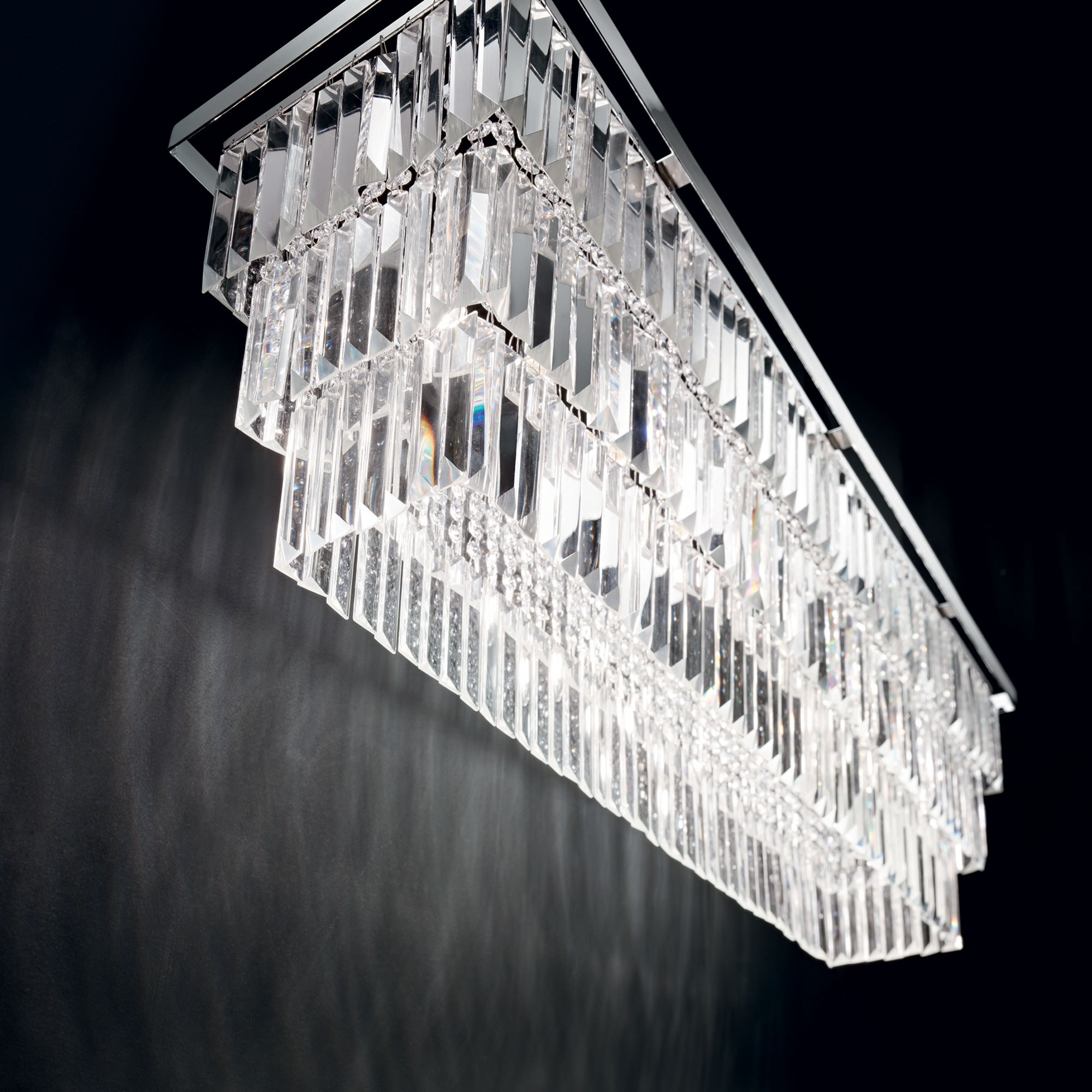 Suspension Martinez rectangulaire en cristal biseauté par Ideal Lux Suspension Martinez rectangulaire en cristal biseauté par Ideal Lux – Image 3