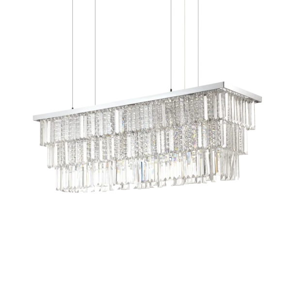 Suspension Martinez rectangulaire en cristal biseauté par Ideal Lux – vue 2