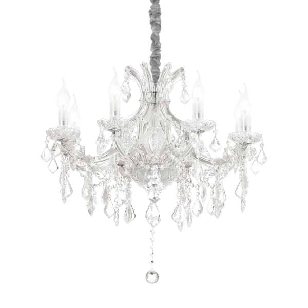 Suspension Napoleon chandelier en cristal biseauté par Ideal Lux