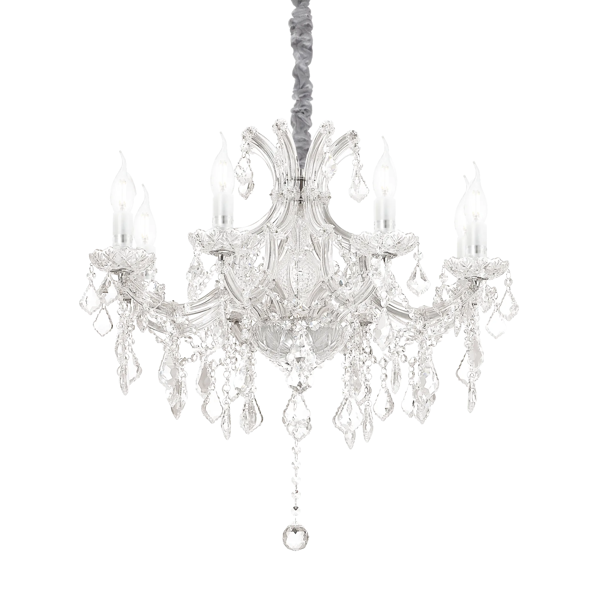 Suspension Napoleon chandelier en cristal biseauté par Ideal Lux