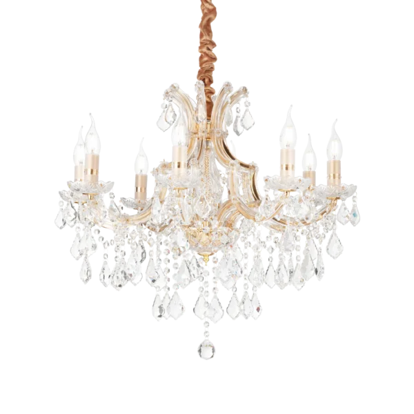 Suspension Napoleon chandelier en cristal biseauté par Ideal Lux – vue 2