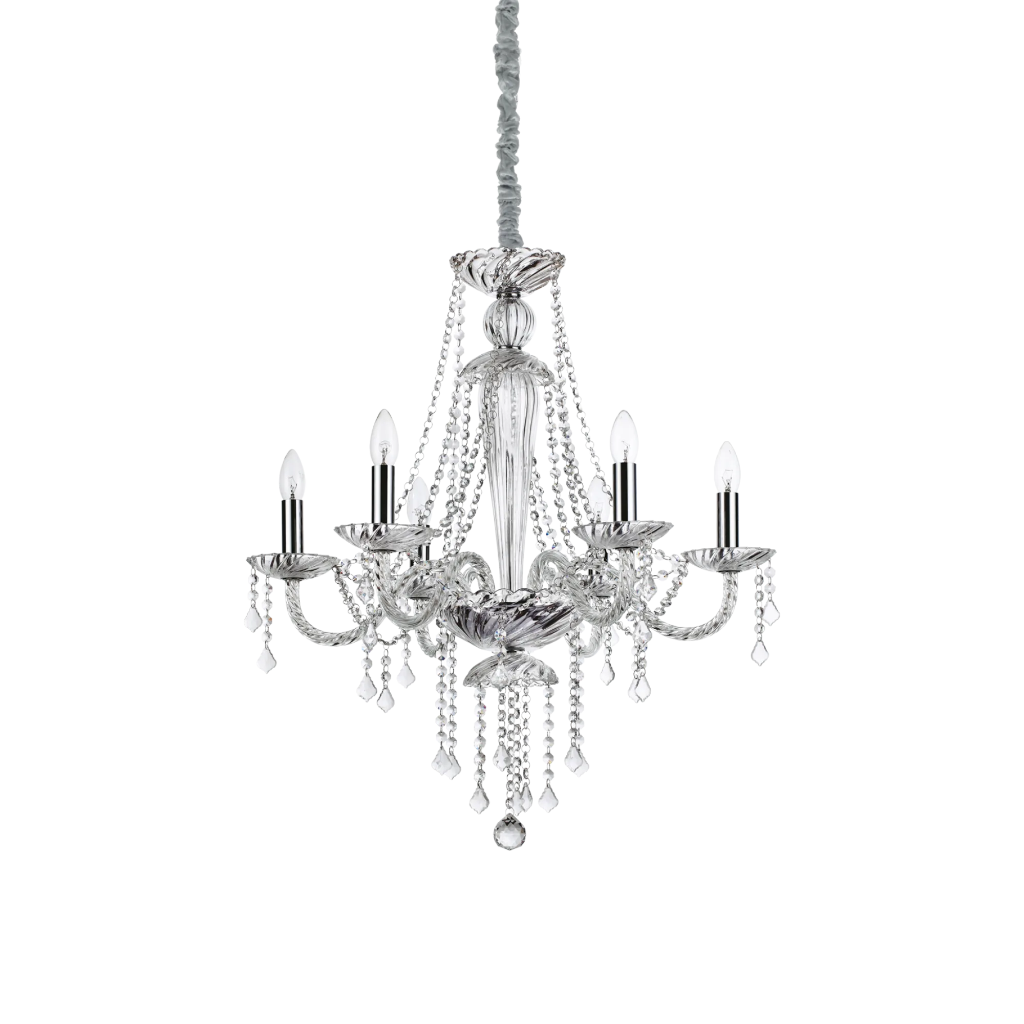 Suspension Lustre Amadeus en Cristal et Verre Soufflé par Ideal Lux