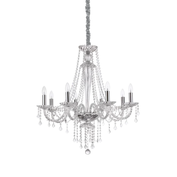 Suspension Lustre Amadeus en Cristal et Verre Soufflé par Ideal Lux – vue 2