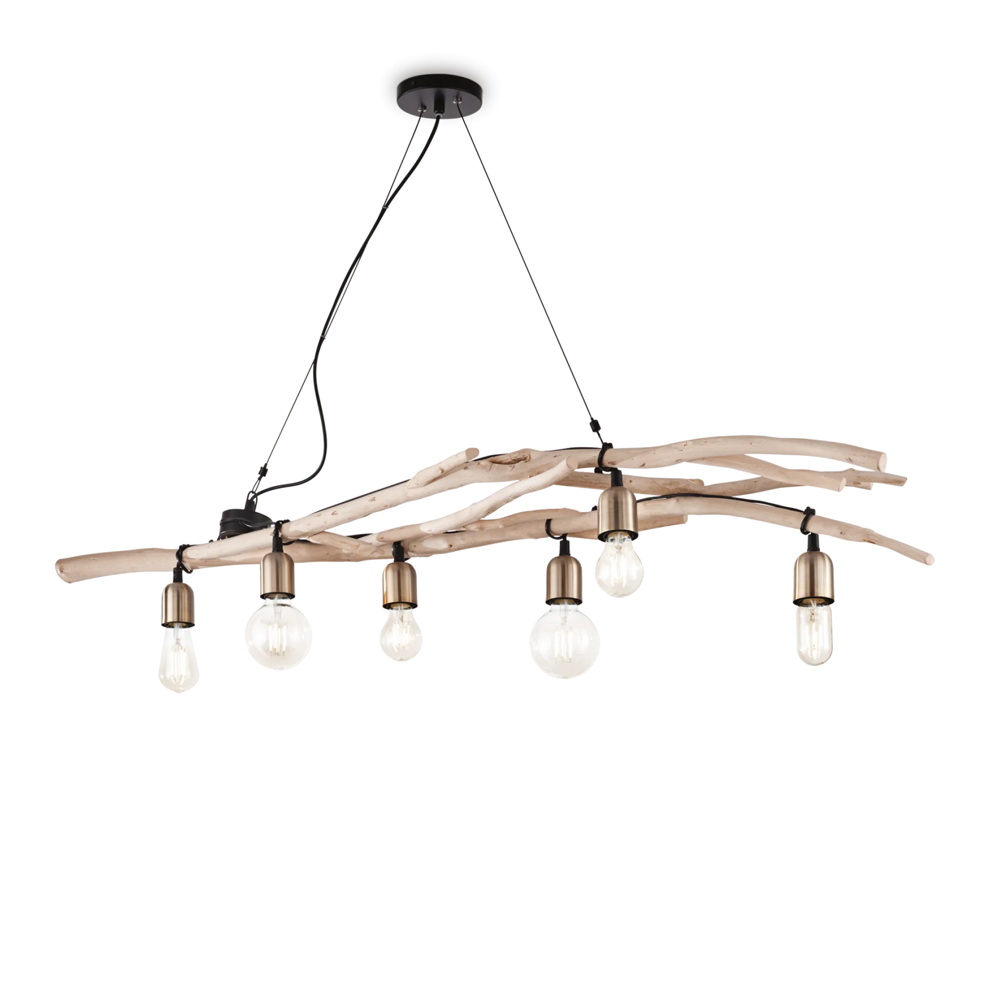 Suspension Driftwood branches en bois naturel par Ideal Lux