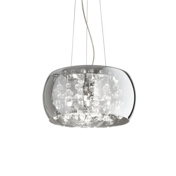 Suspension Audi-80 Tambour en Verre et Cristal par Ideal Lux