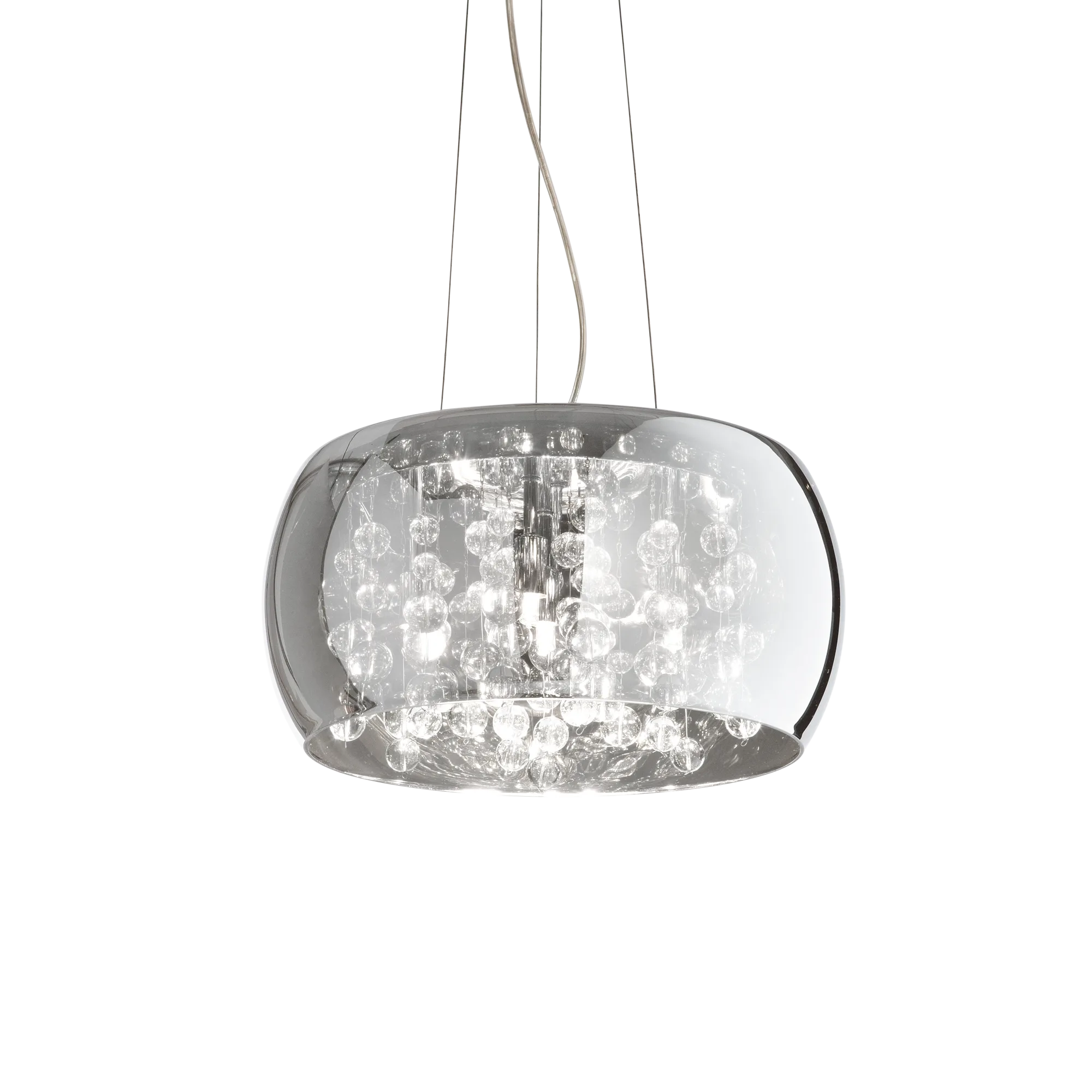 Suspension Audi-80 Tambour en Verre et Cristal par Ideal Lux