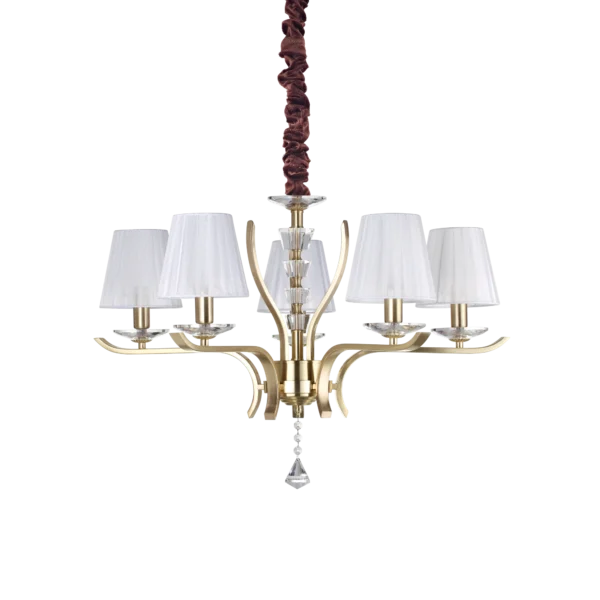 Suspension Pegaso avec Abat-Jour en Tissu Organdi par Ideal Lux