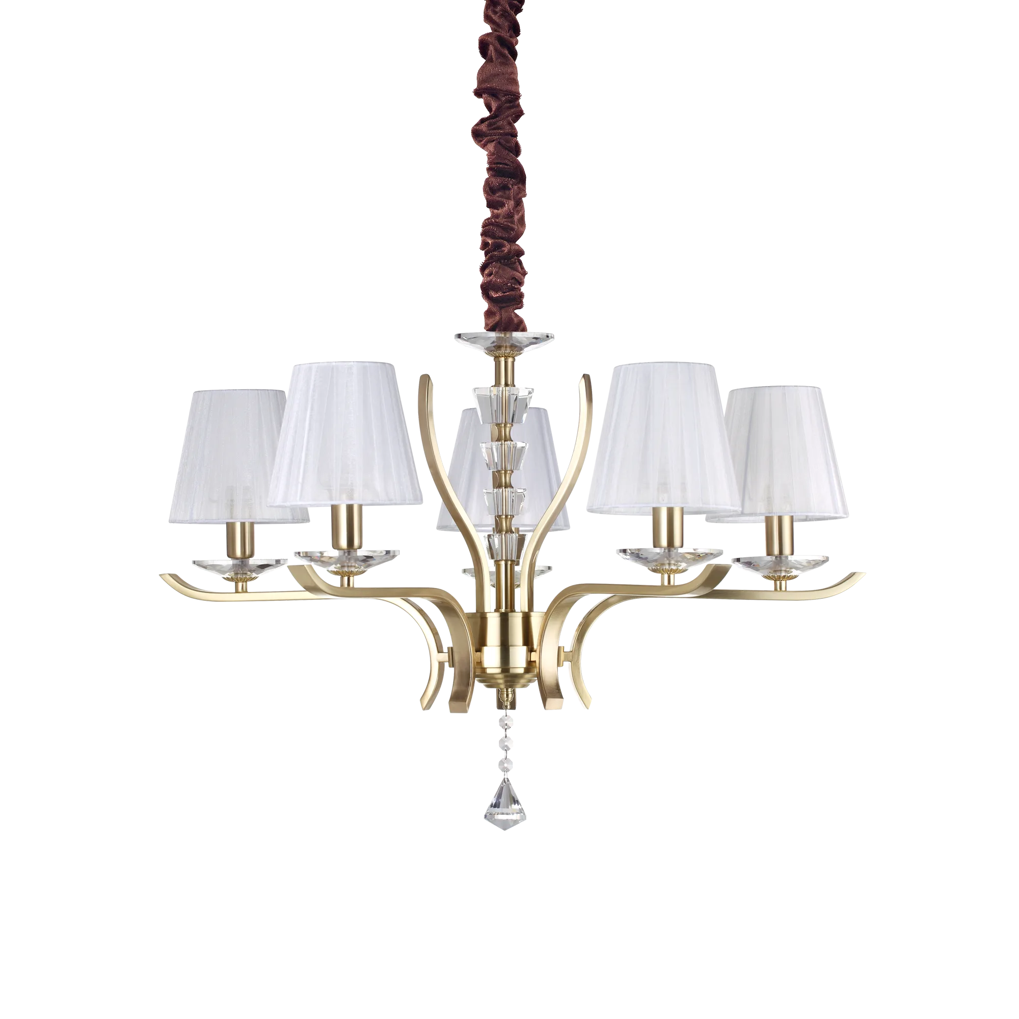 Suspension Pegaso avec Abat-Jour en Tissu Organdi par Ideal Lux