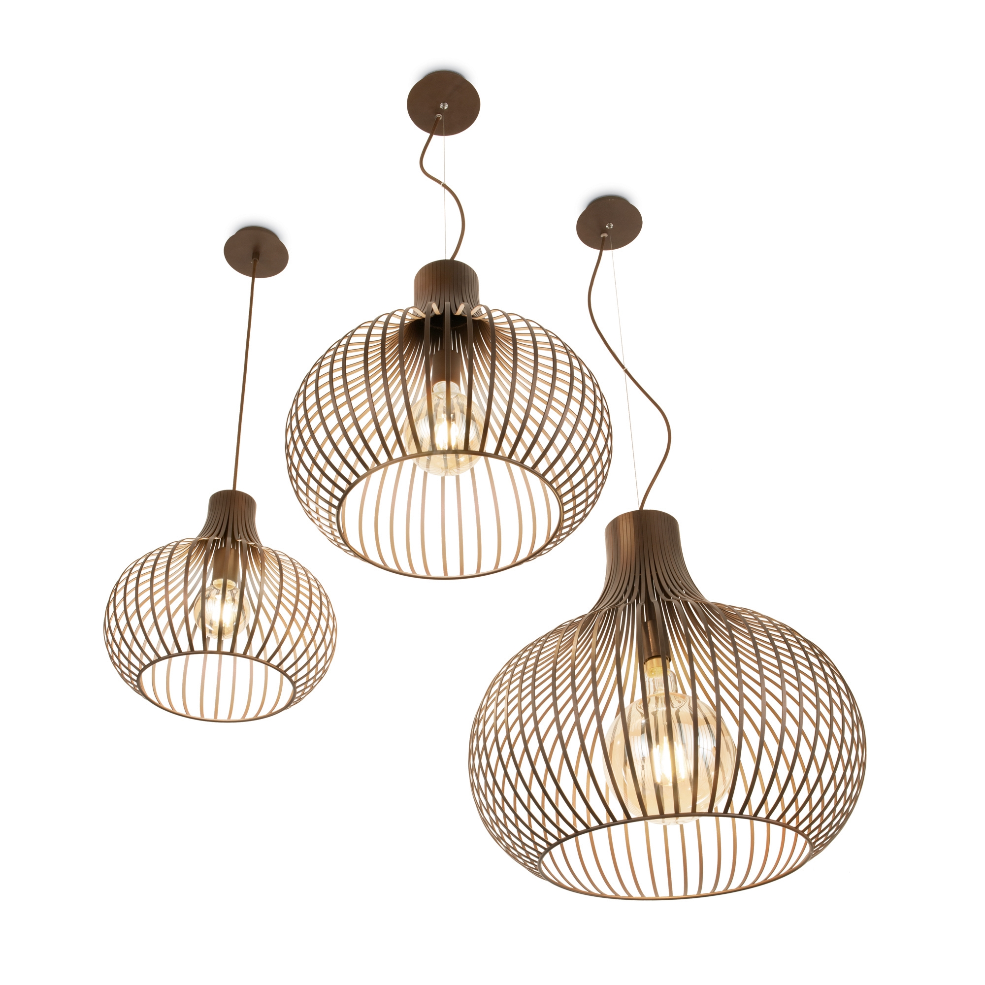 Suspension Onion en Métal Couleur Café par Ideal Lux Suspension Onion en Métal Couleur Café par Ideal Lux – Image 4