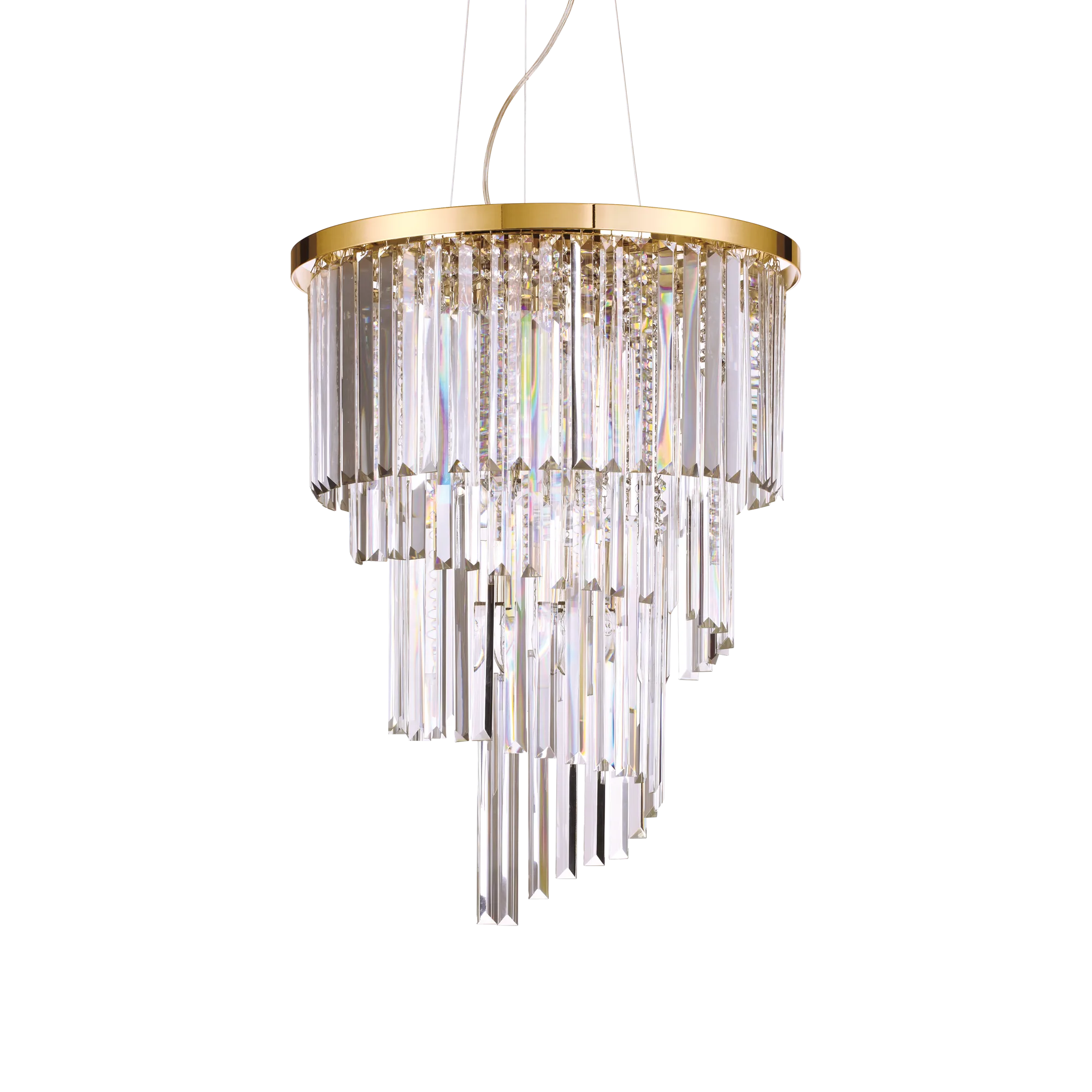 Suspension Carlton Cascades de Cristal Biseauté par Ideal Lux Suspension Carlton Cascades de Cristal Biseauté par Ideal Lux – Image 3