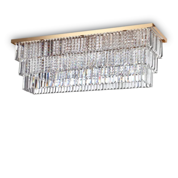 Plafonnier Martinez Rectangulaire en Cristal Biseauté par Ideal Lux