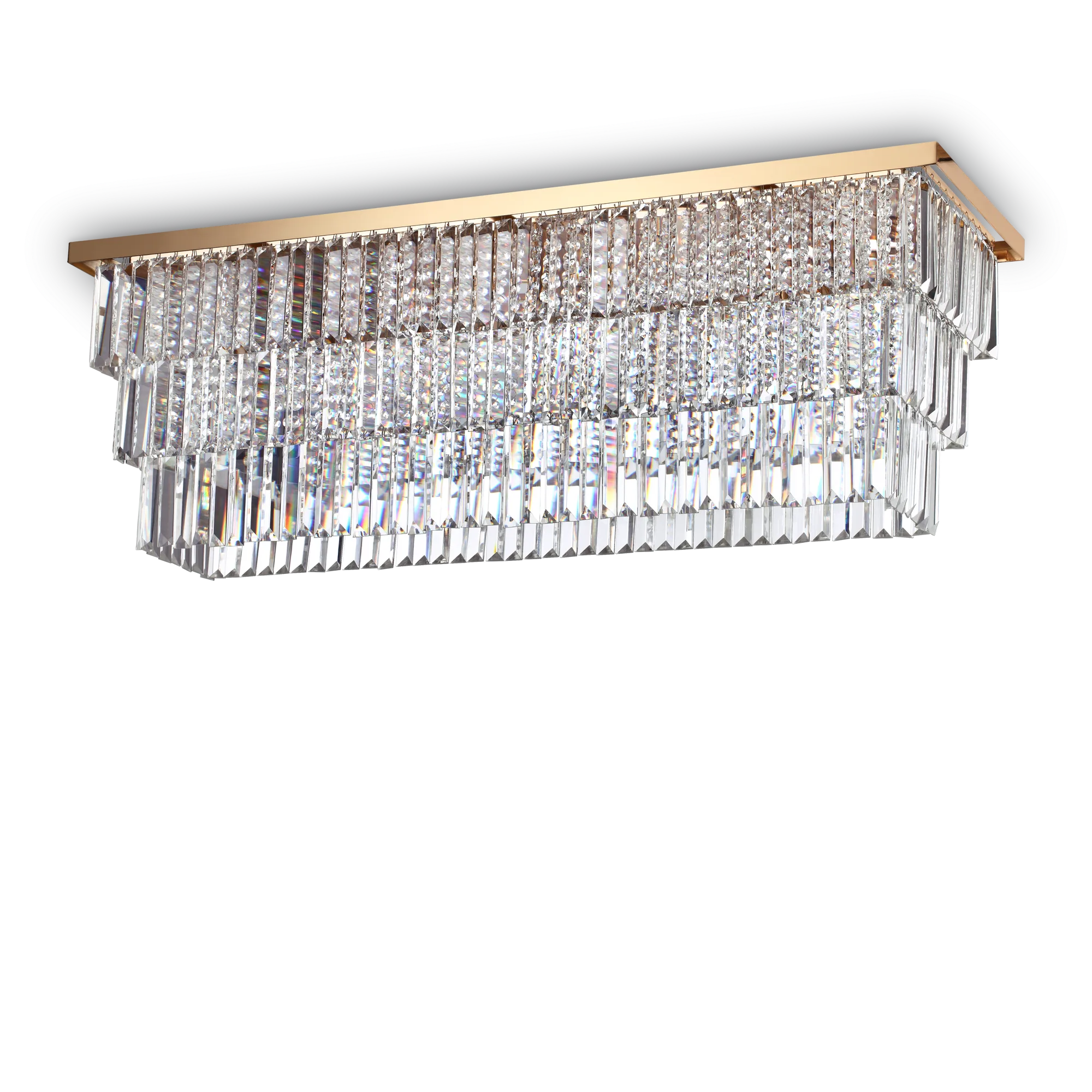 Plafonnier Martinez Rectangulaire en Cristal Biseauté par Ideal Lux