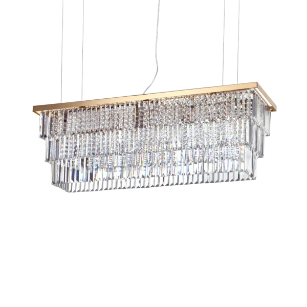 Suspension Martinez rectangulaire en cristal biseauté par Ideal Lux