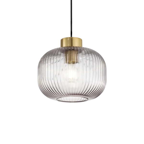 Suspension Mint boule en verre cannelé par Ideal Lux