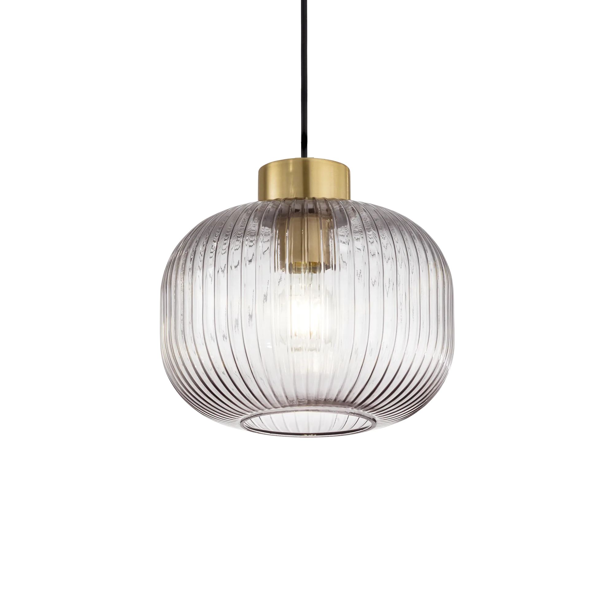 Suspension Mint boule en verre cannelé par Ideal Lux