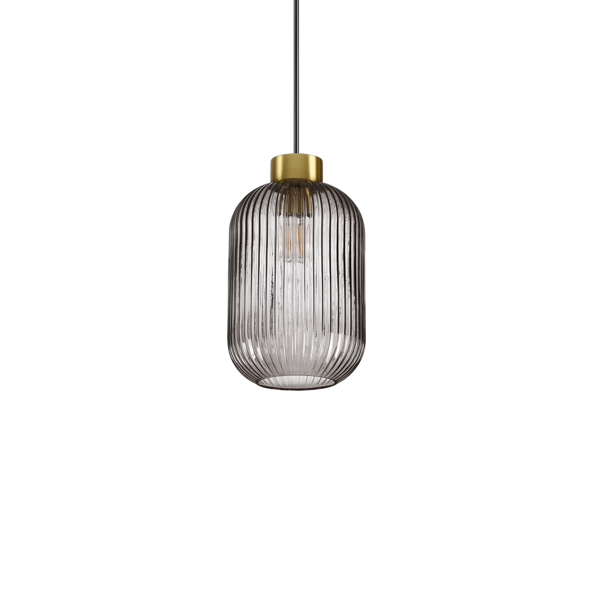 Suspension Mint cylindrique en verre cannelé par Ideal Lux