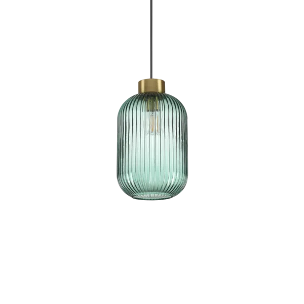 Suspension Mint cylindrique en verre cannelé par Ideal Lux – vue 2
